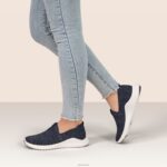 Angie Arch Support Sneakers Aetrex Women Shimmery Navy XLXT0152 - Image 9