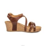 Avril Quarter Strap Wedge Aetrex Women Walnut XLXT0242 - Image 2