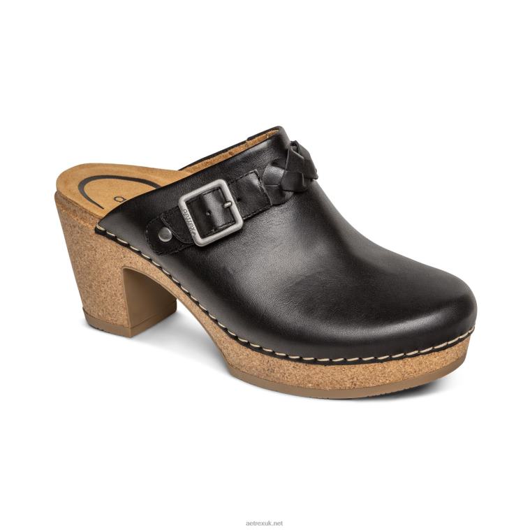 corey_clog_aetrex_women_black_leather_xlxt0221.jpg Corey Clog Aetrex Women Black Leather XLXT0221 - Image 1
