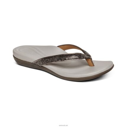 Eve Sparkly Thong Aetrex Women Pewter XLXT0262