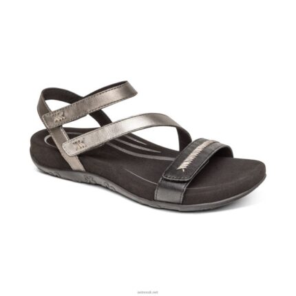 Gabby Adjustable Quarter Strap Sandal Aetrex Women Black Multi XLXT0308