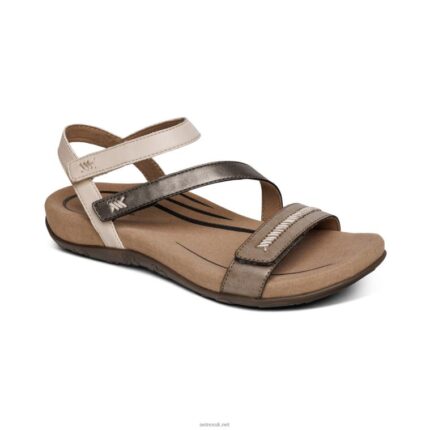 Gabby Adjustable Quarter Strap Sandal Aetrex Women Stone Multi XLXT0309