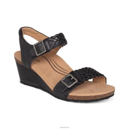 Grace Adjustable Woven Wedge Aetrex Women Black XLXT054
