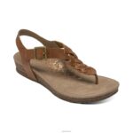 Harper Adjustable Slingback Thong Aetrex Women Cognac XLXT040