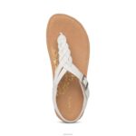Harper Adjustable Slingback Thong Aetrex Women White XLXT0260 - Image 6