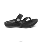 Izzy Adjustable Slide Sandal Aetrex Women Black Sparkle XLXT0109 - Image 5