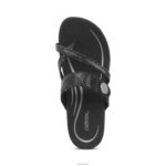 Izzy Adjustable Slide Sandal Aetrex Women Black Sparkle XLXT0109 - Image 6