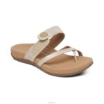 Izzy Adjustable Slide Sandal Aetrex Women Light Gold XLXT0166 - Image 2