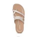 Izzy Adjustable Slide Sandal Aetrex Women Light Gold XLXT0166 - Image 6
