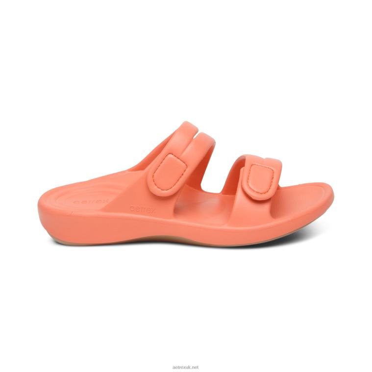 Janey Sport Slide Aetrex Women Coral XLXT048 - Image 2