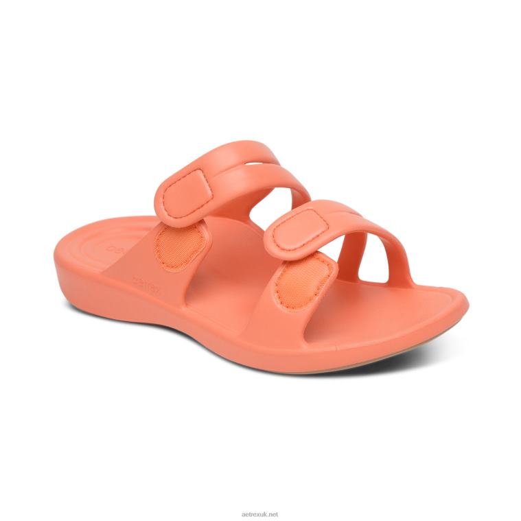Janey Sport Slide Aetrex Women Coral XLXT048 - Image 7