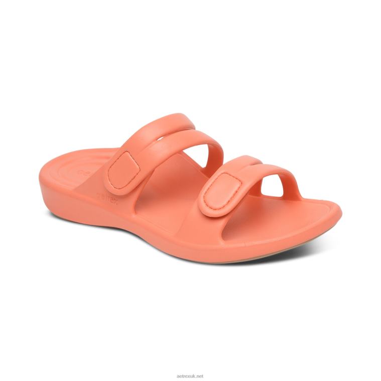 Janey Sport Slide Aetrex Women Coral XLXT048 - Image 1