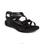 Jess Adjustable Quarter Strap Sandal Aetrex Women Black XLXT093 - Image 2