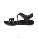 Jess Adjustable Quarter Strap Sandal Aetrex Women Black XLXT093 - Image 5
