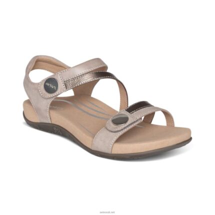 Jess Adjustable Quarter Strap Sandal Aetrex Women Smoke XLXT0165