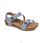 Jillian Braided Quarter Strap Sandal Aetrex Women Blue XLXT0198