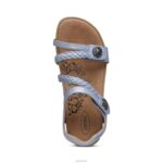 Jillian Braided Quarter Strap Sandal Aetrex Women Blue XLXT0198 - Image 5