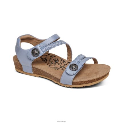 Jillian Braided Quarter Strap Sandal Aetrex Women Blue XLXT0198