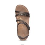 Jillian Braided Quarter Strap Sandal Aetrex Women Bronze XLXT035 - Image 2