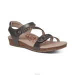 Jillian Braided Quarter Strap Sandal Aetrex Women Gunmetal XLXT014