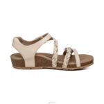 Jillian Braided Quarter Strap Sandal Aetrex Women Ivory XLXT0305 - Image 2