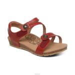 Jillian Braided Quarter Strap Sandal Aetrex Women Red XLXT0105 - Image 2