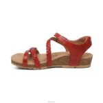 Jillian Braided Quarter Strap Sandal Aetrex Women Red XLXT0105 - Image 5