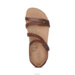 Jillian Braided Quarter Strap Sandal Aetrex Women Walnut XLXT065 - Image 6
