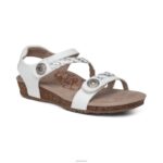 Jillian Braided Quarter Strap Sandal Aetrex Women White XLXT027