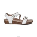 Jillian Braided Quarter Strap Sandal Aetrex Women White XLXT027 - Image 4