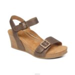 Lexa Quarter Strap Wedge Aetrex Women Bronze XLXT095