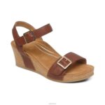Lexa Quarter Strap Wedge Aetrex Women Walnut XLXT0116