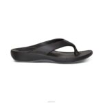 Maui Orthotic Flips Aetrex Women Matte Black XLXT016 - Image 2