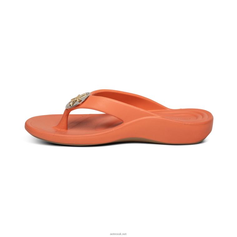 Maui Starfish Orthotic Flips Aetrex Women Coral XLXT0272 - Image 4
