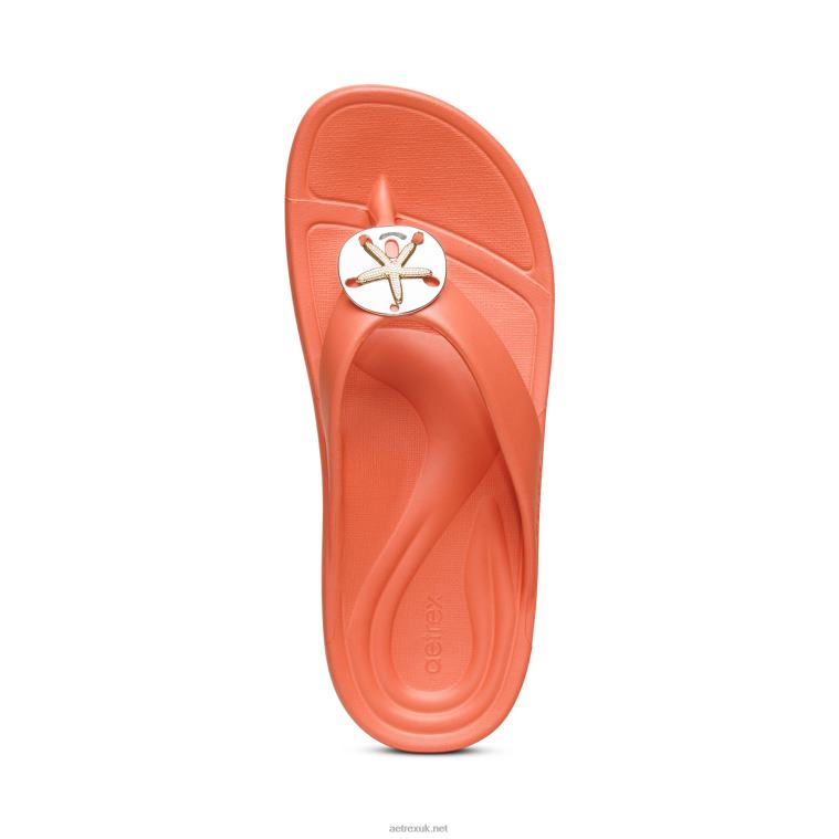 Maui Starfish Orthotic Flips Aetrex Women Coral XLXT0272 - Image 5