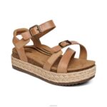 Paula Platform Sandal Aetrex Women Camel XLXT0291 - Image 7