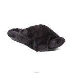Penelope Adjustable Faux Fur Slippers Aetrex Women Black XLXT0257