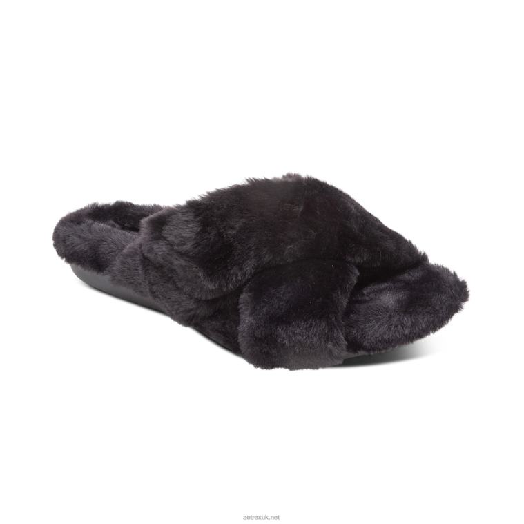 penelope_adjustable_faux_fur_slippers_aetrex_women_black_xlxt0257.jpg Penelope Adjustable Faux Fur Slippers Aetrex Women Black XLXT0257 - Image 1