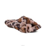 Penelope Adjustable Faux Fur Slippers Aetrex Women Leopard XLXT0212