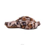Penelope Adjustable Faux Fur Slippers Aetrex Women Leopard XLXT0212 - Image 4