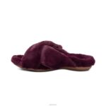 Penelope Adjustable Faux Fur Slippers Aetrex Women Wine XLXT0238 - Image 2