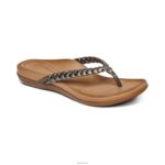 Rachel Thong Sandal Aetrex Women Pewter XLXT0244