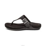 Rae Adjustable Thong Sandal Aetrex Women Black XLXT0236 - Image 4
