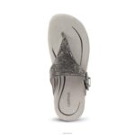Rae Adjustable Thong Sandal Aetrex Women Gunmetal XLXT0245 - Image 5