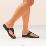 Rita Adjustable Thong Sandal Aetrex Women Black XLXT085 - Image 9