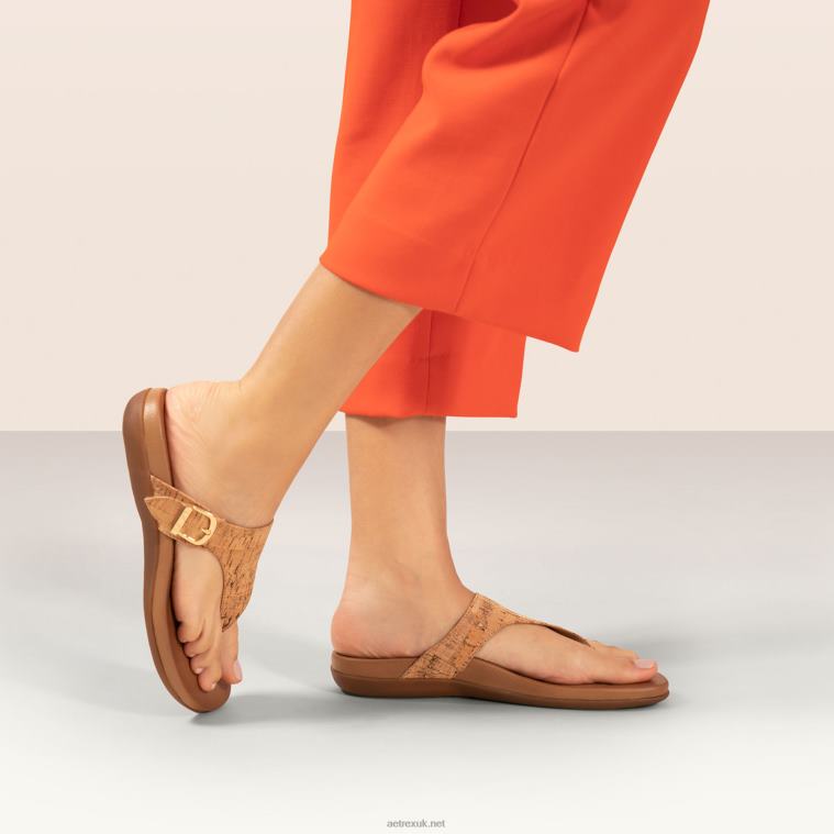 Rita Adjustable Thong Sandal Aetrex Women Cork XLXT086 - Image 11