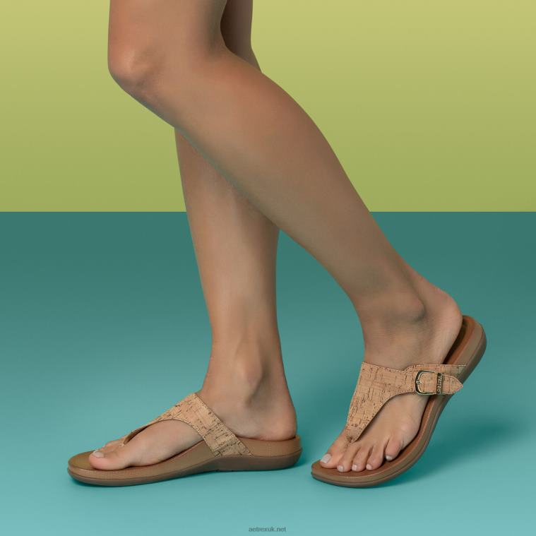 Rita Adjustable Thong Sandal Aetrex Women Cork XLXT086 - Image 10