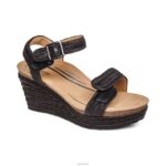 Sydney Quarter Strap Espadrille Wedge Aetrex Women Black Jute XLXT0279 - Image 7