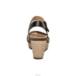 Sydney Quarter Strap Espadrille Wedge Aetrex Women Black Leather XLXT0277 - Image 3