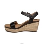 Sydney Quarter Strap Espadrille Wedge Aetrex Women Black Leather XLXT0277 - Image 4